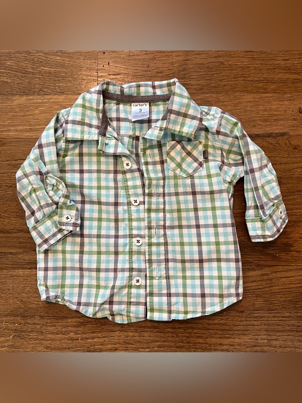 Cotton 3 Month Dress Flannel Long Sleeve Carters